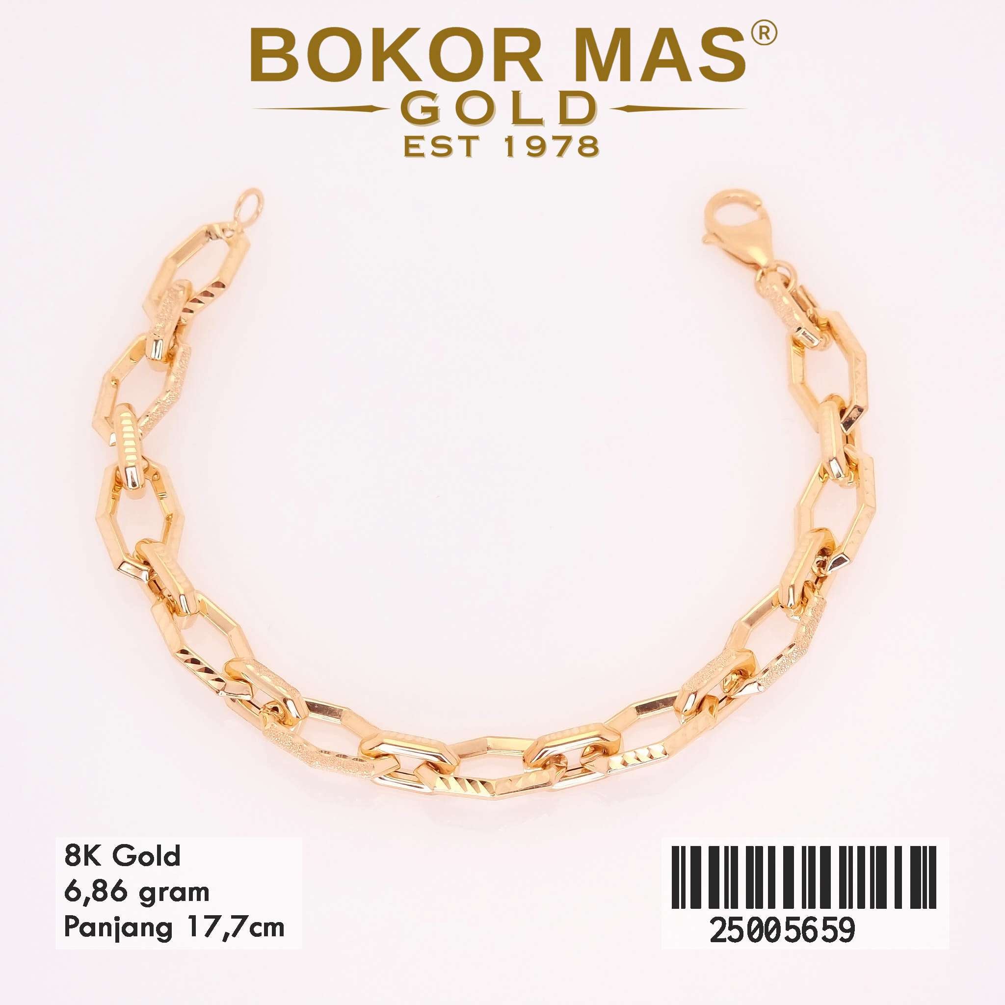 Gelang Rantai Variasi Tanpa Permata - 25005659 - 8K