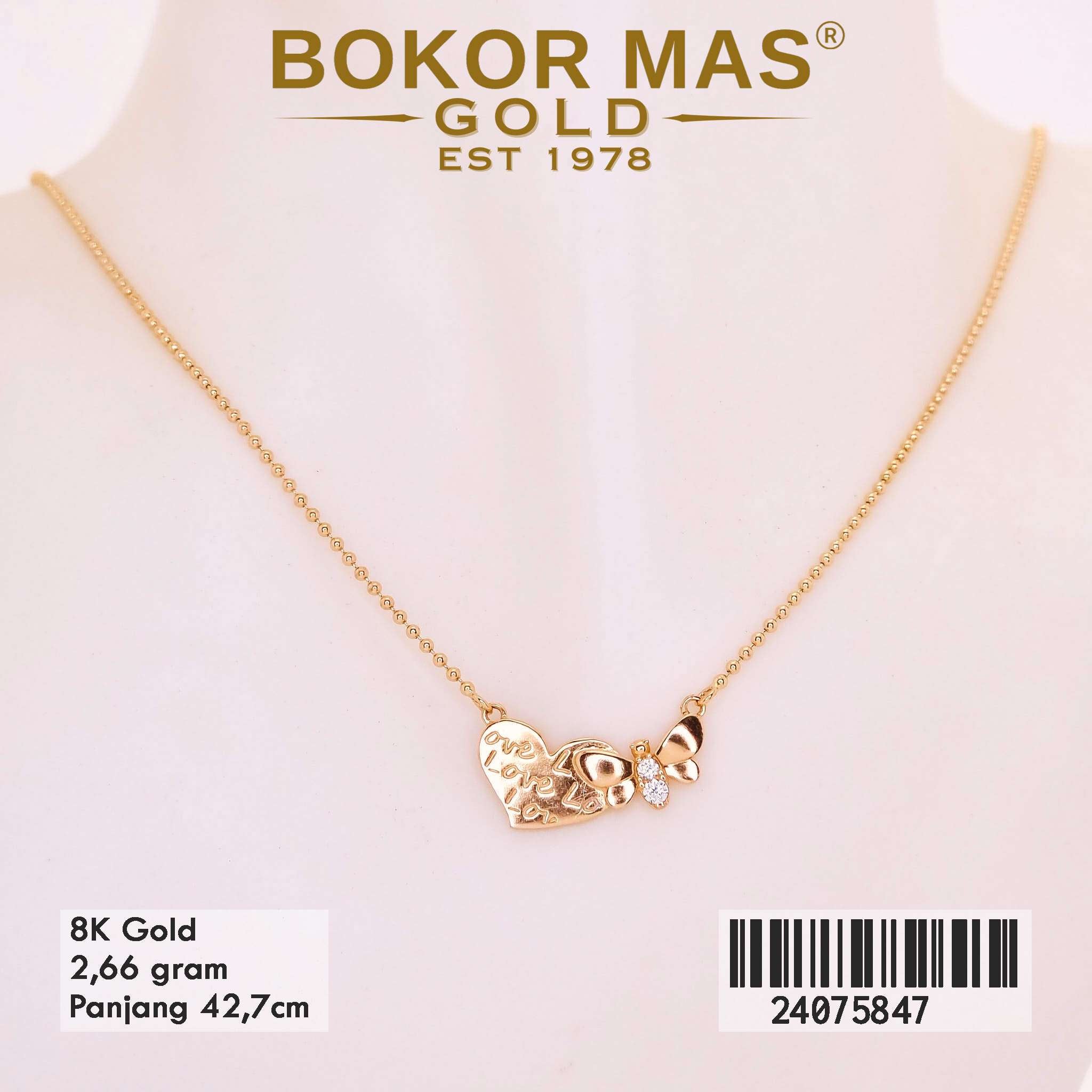 Kalung Variasi Kupu Hati - 24075847 - 8K