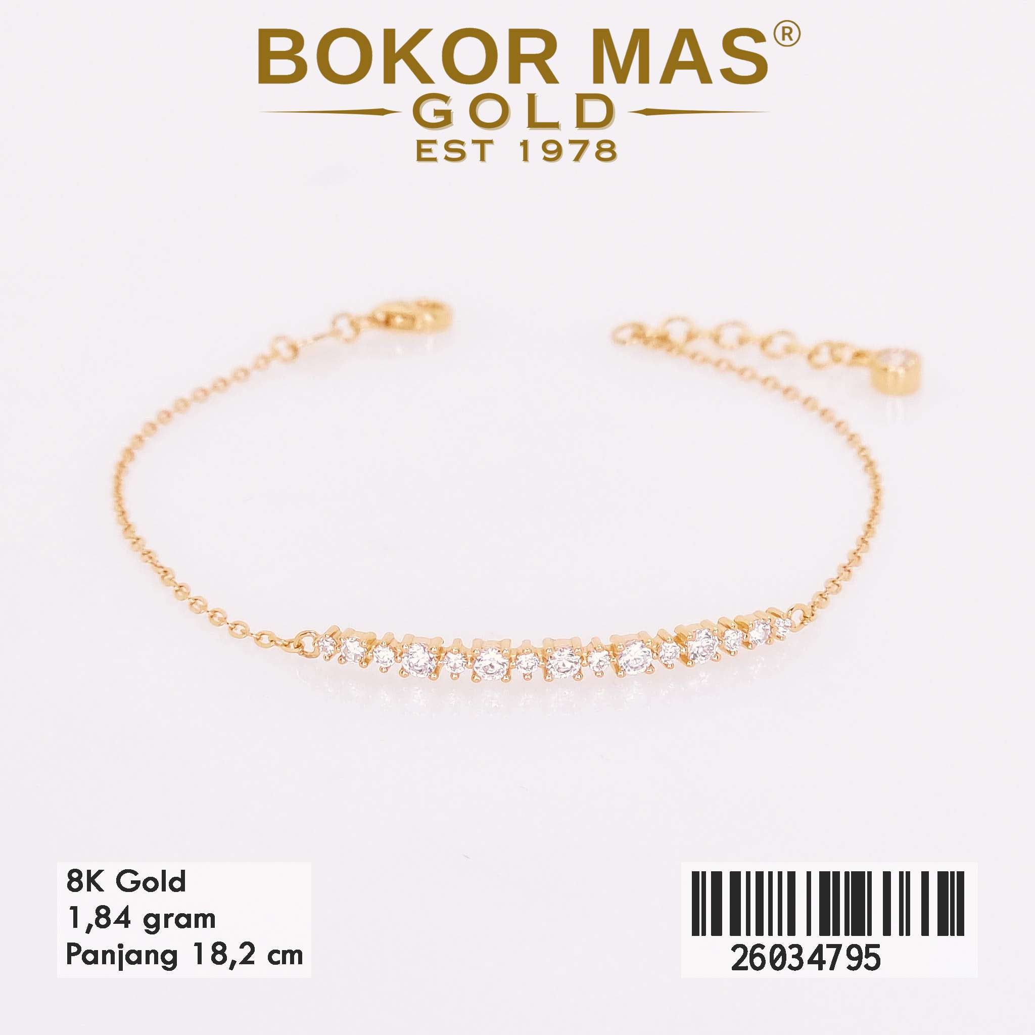  Gelang Rantai Variasi Permata - 26034795 - 8K