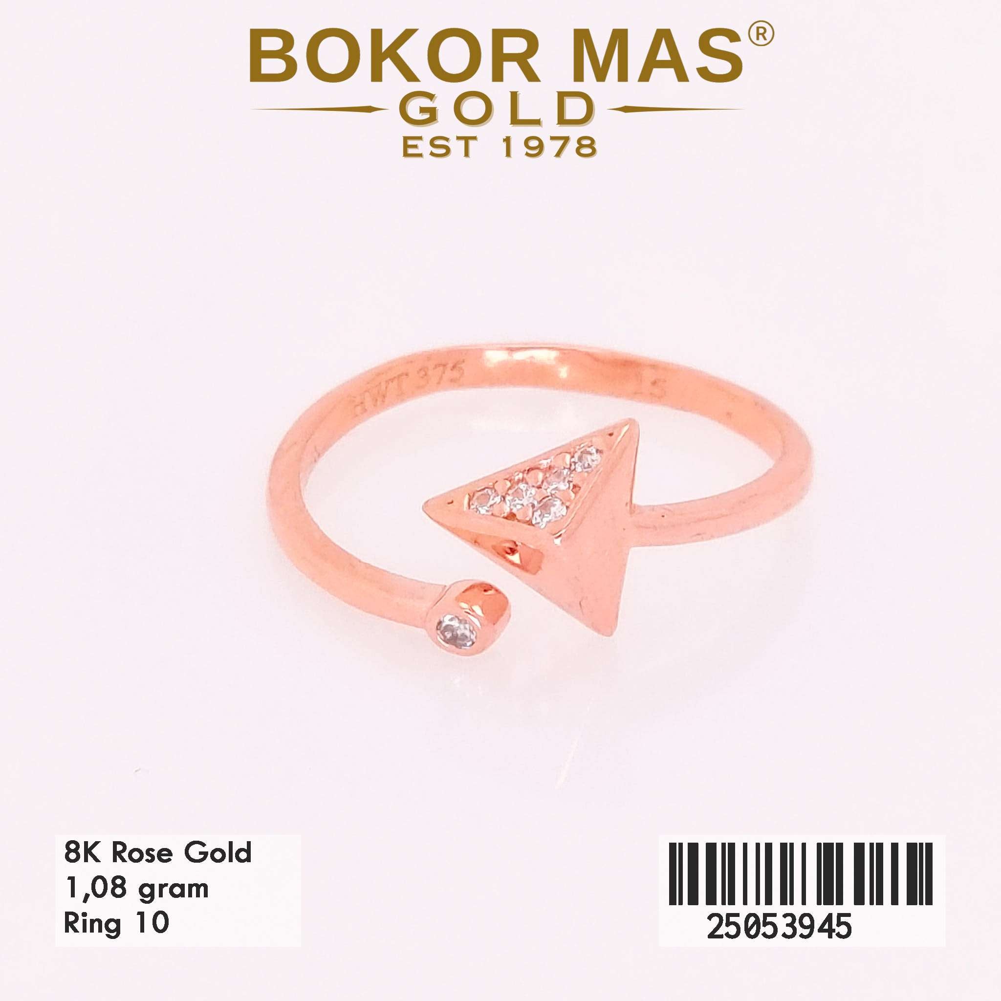 Cincin Emas Variasi Piramid Permata - 25053945 - 8K