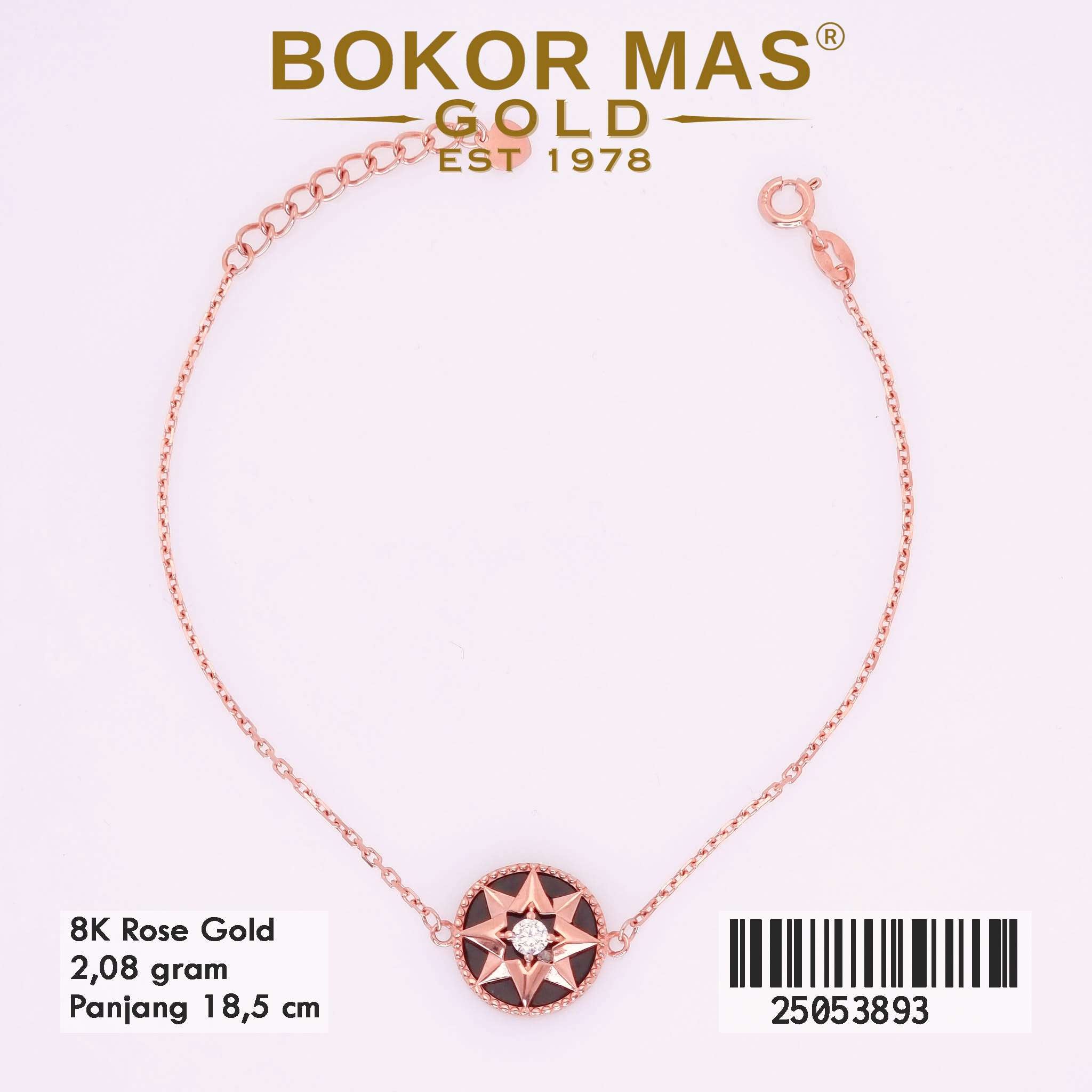 Gelang Emas Rantai Siyem Variasi Bintang Permata - 25053893 - 8K