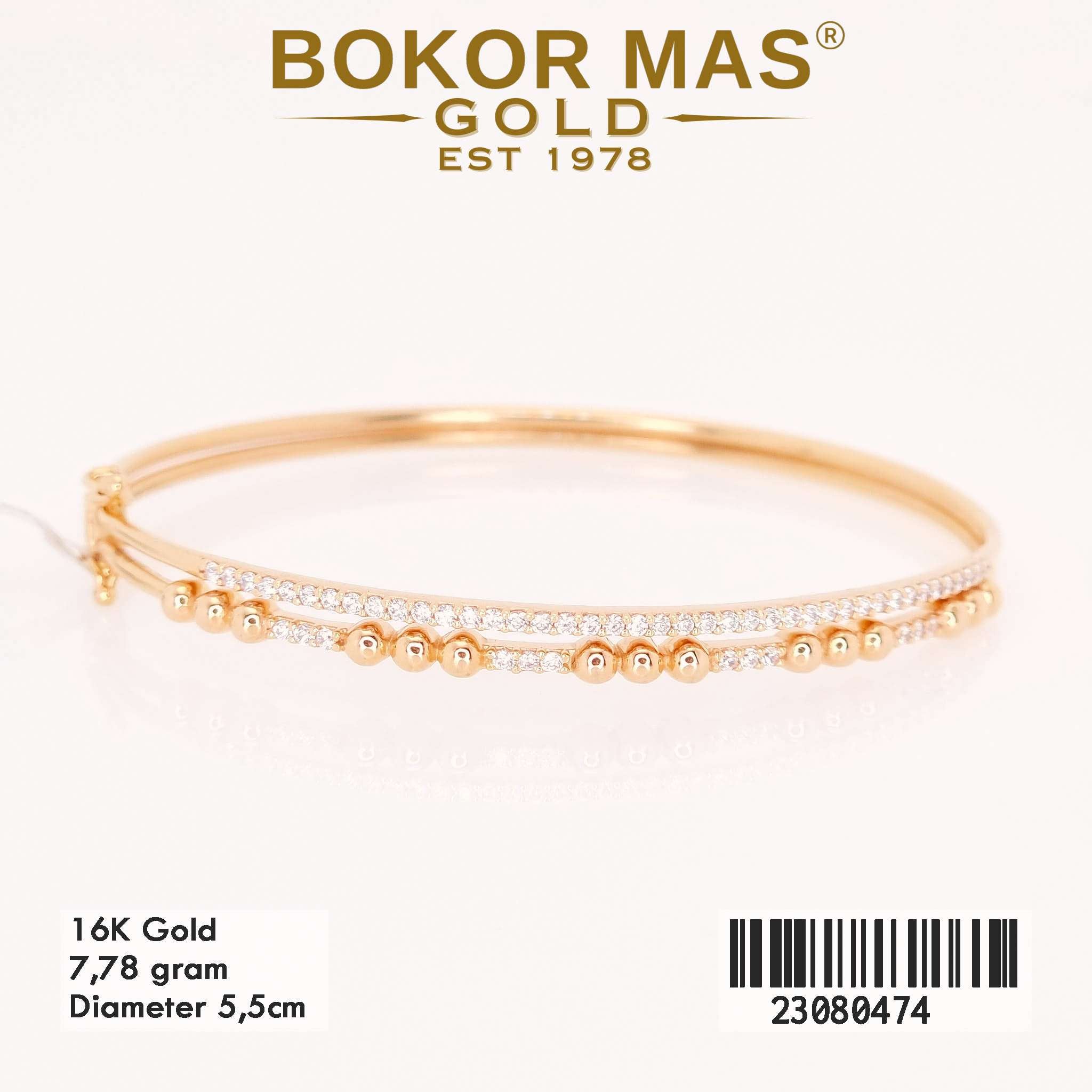 Gelang Kaku Variasi Permata - 23080474 - 16K