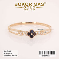 Gelang Emas  Bangkok Variasi Clover Hitam - 24064131 - 8K