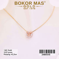 Kalung Emas Italy Santa Variasi Pita Permata - 24089545 - 16K