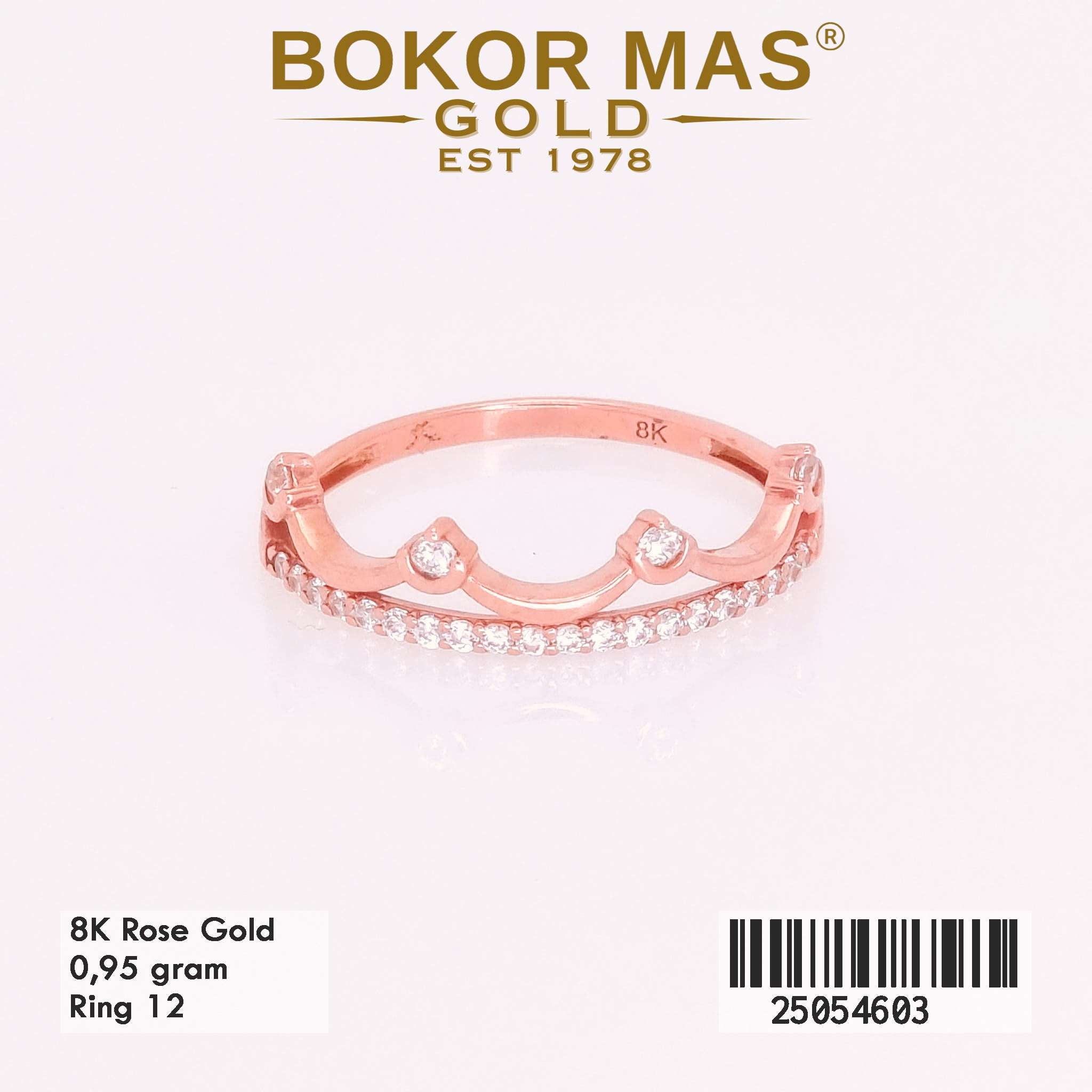 Cincin Emas Variasi Permata Gelombang - 25054603 - 8K