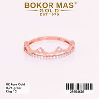 Cincin Emas Variasi Permata Gelombang - 25054603 - 8K