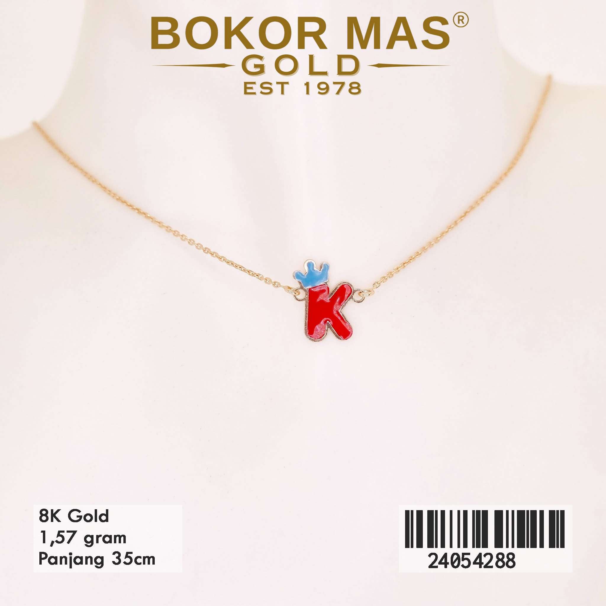 Kalung Anak Huruf K Variasi Tanpa Permata - 24054288 - 8K