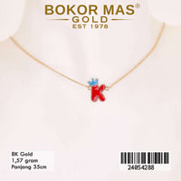 Kalung Emas Anak Huruf K Variasi Tanpa Permata - 24054288 - 8K