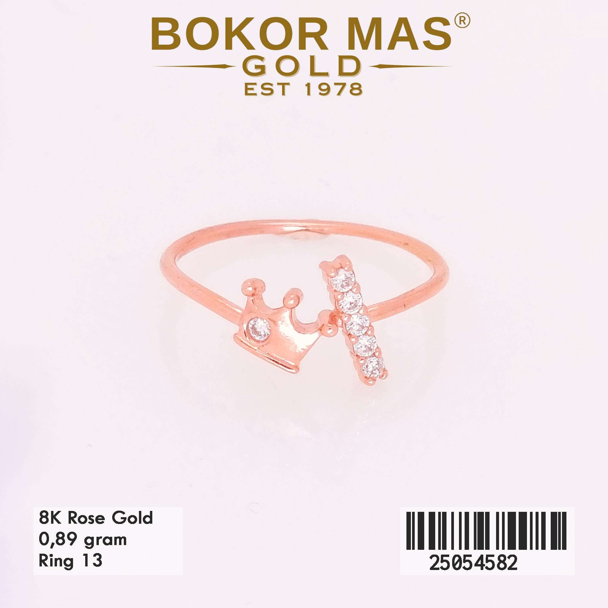 Cincin Emas Variasi Mahkota Permata - 25054582 - 8K