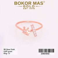 Cincin Emas Variasi Mahkota Permata - 25054582 - 8K