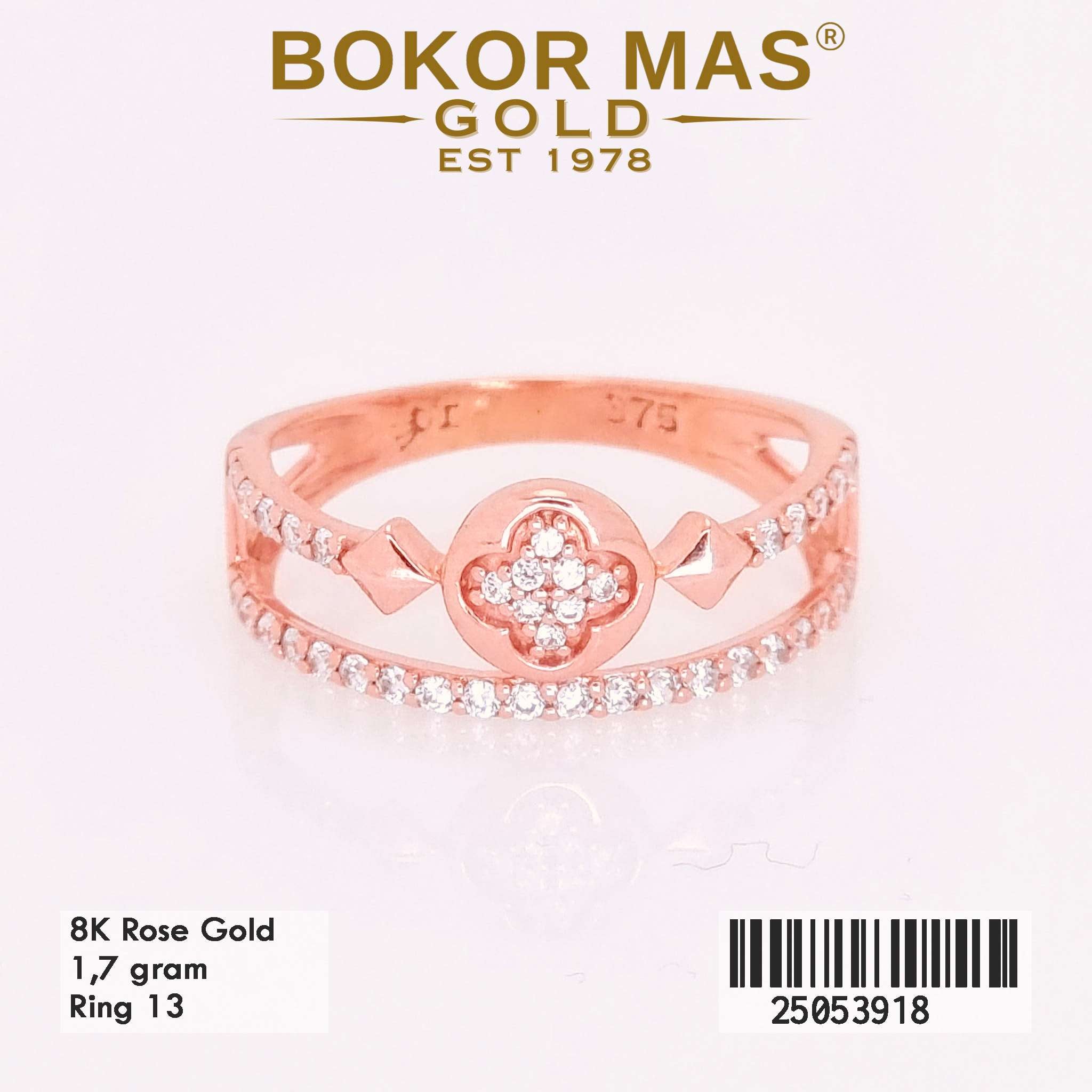 Cincin Emas Variasi Bunga Layer Permata - 25053918 - 8K