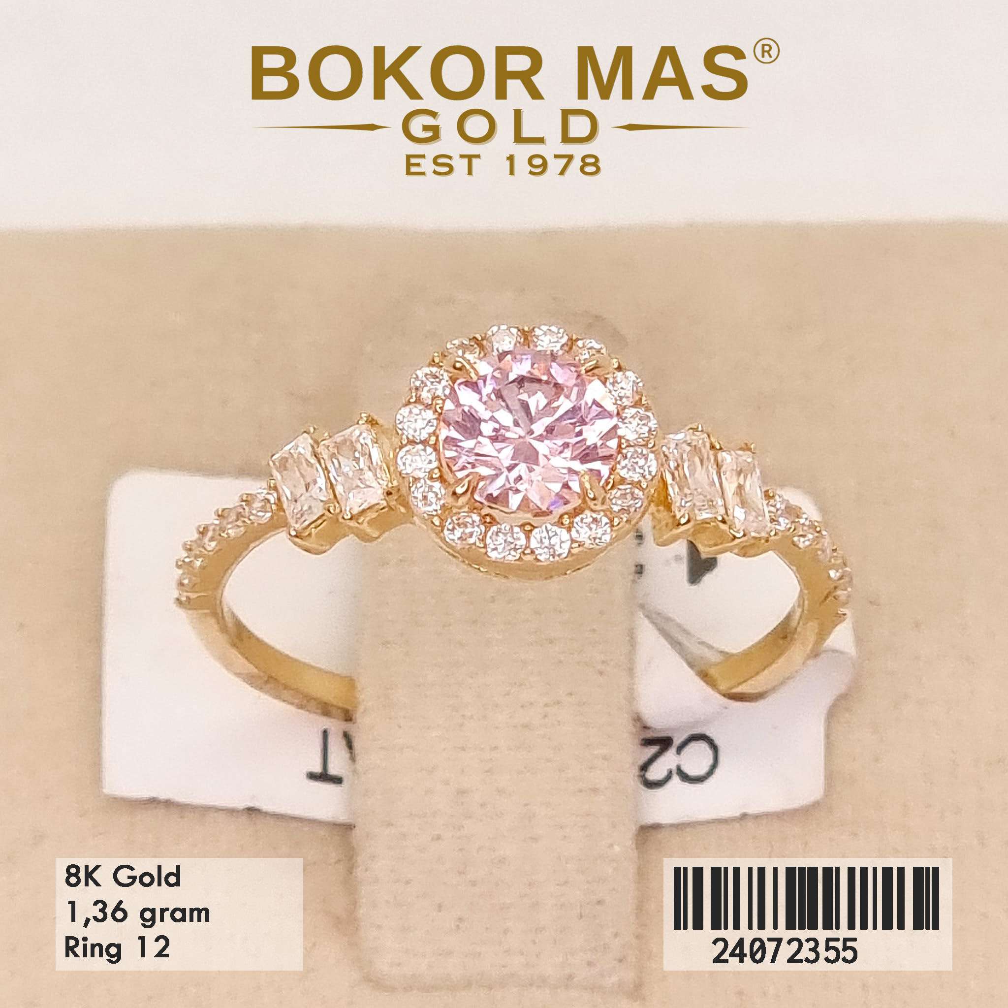 Cincin Variasi Soliter Permata Pink - 24072355 - 8K