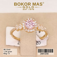 Cincin Emas Variasi Soliter Permata Pink - 24072355 - 8K