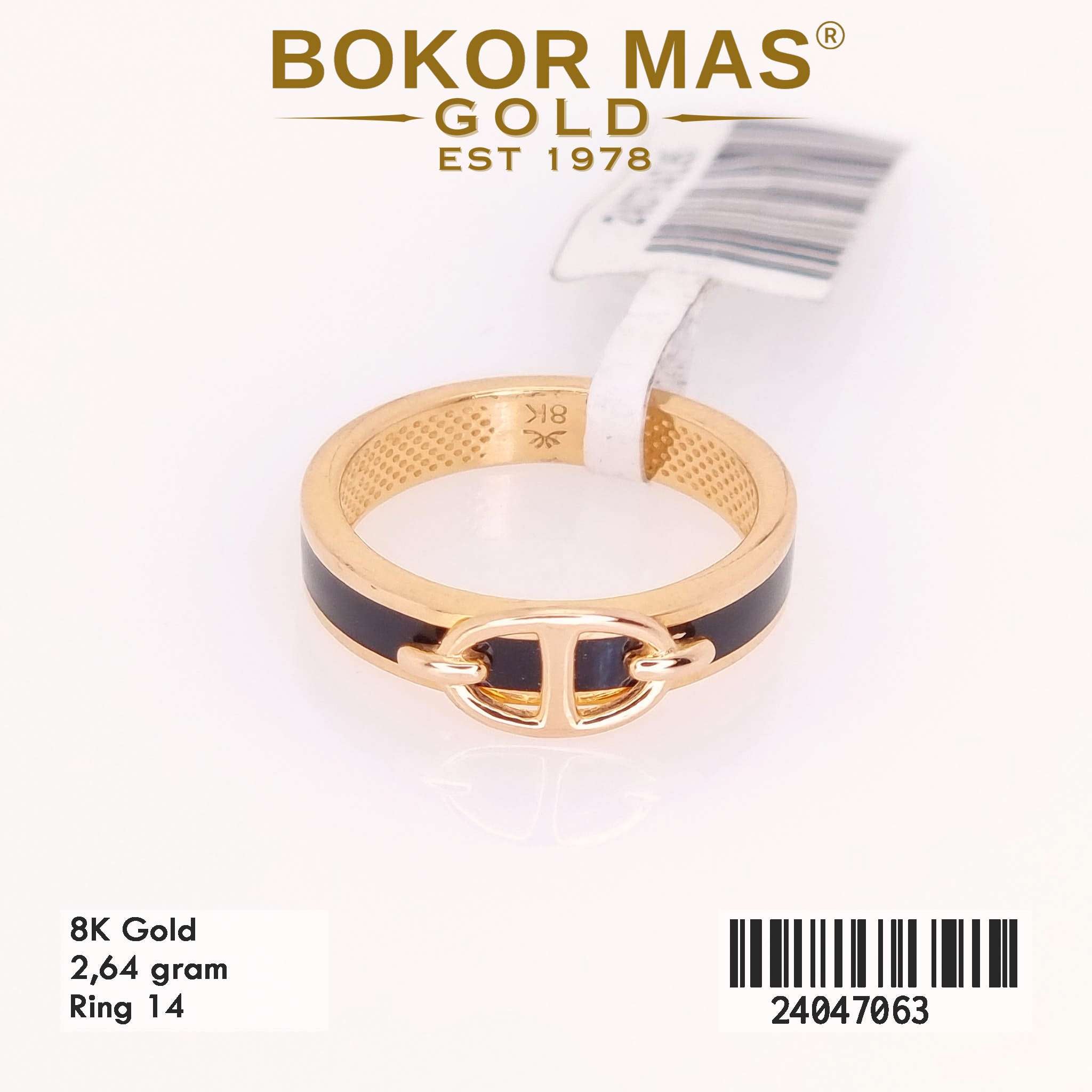 Cincin Variasi List Hitam - 24047063 - 8K