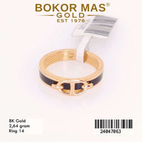 Cincin Emas Variasi List Hitam - 24047063 - 8K