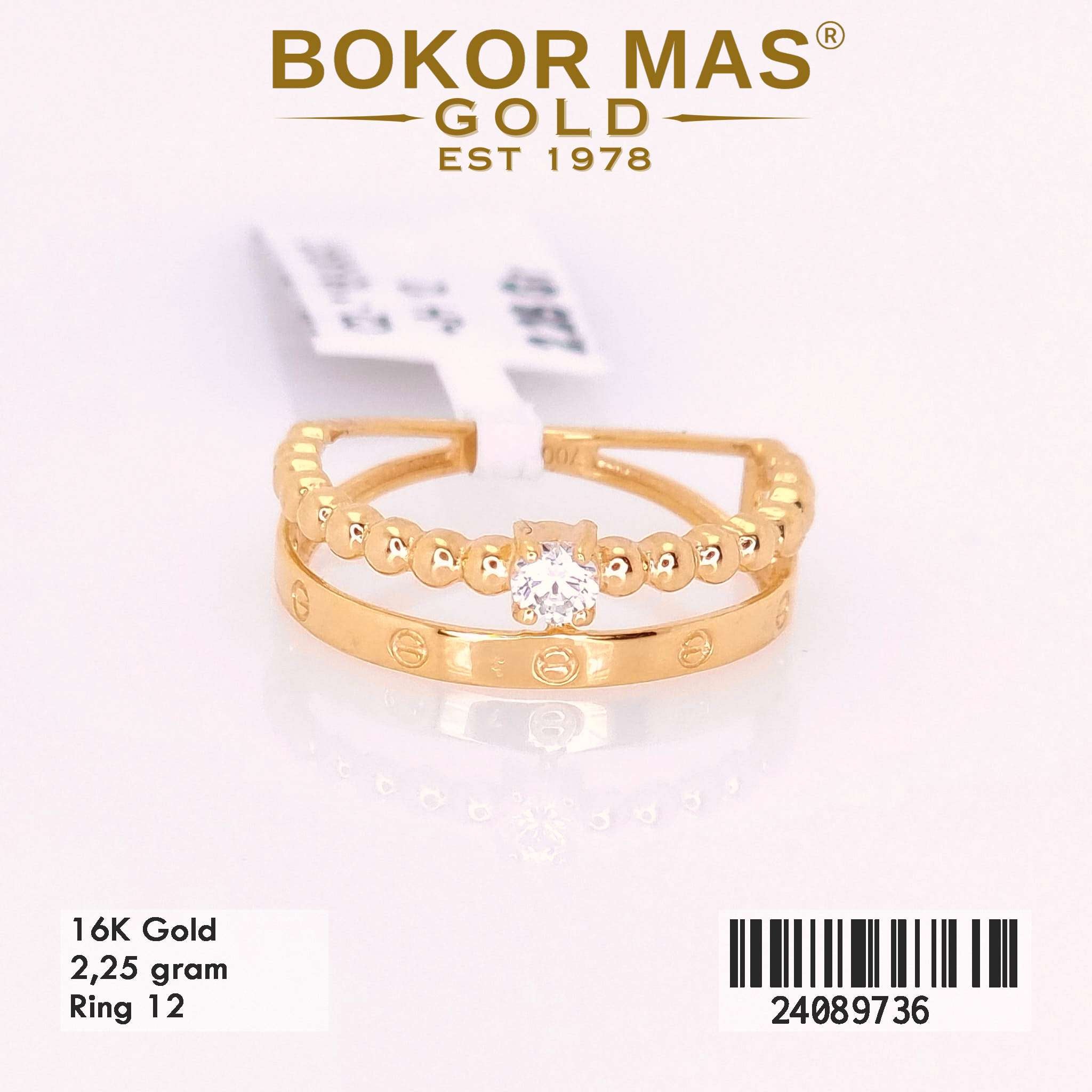 Cincin Dua Layer Variasi Ctr Permata - 24089736 - 16K