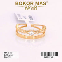 Cincin Emas  Dua Layer Variasi Ctr Permata - 24089736 - 16K