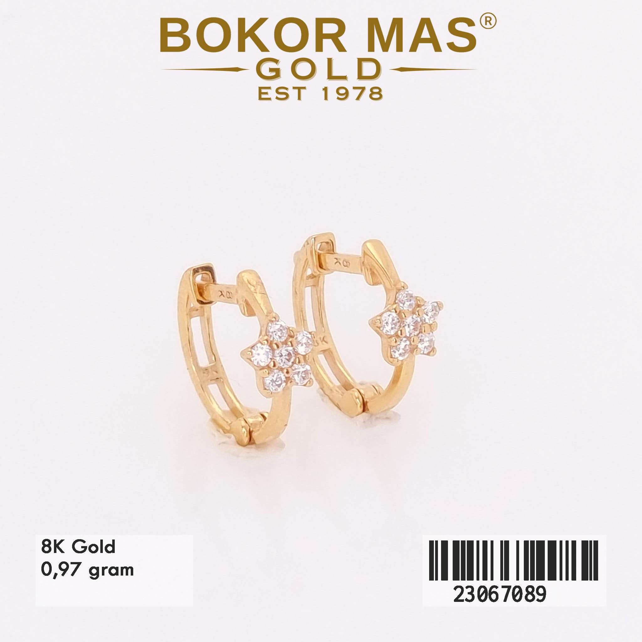 Anting Klip Bintang Variasi Permata - 23067089 - 8K
