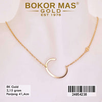 Kalung Emas  Huruf C Variasi Tanpa Permata - 24054238 - 8K