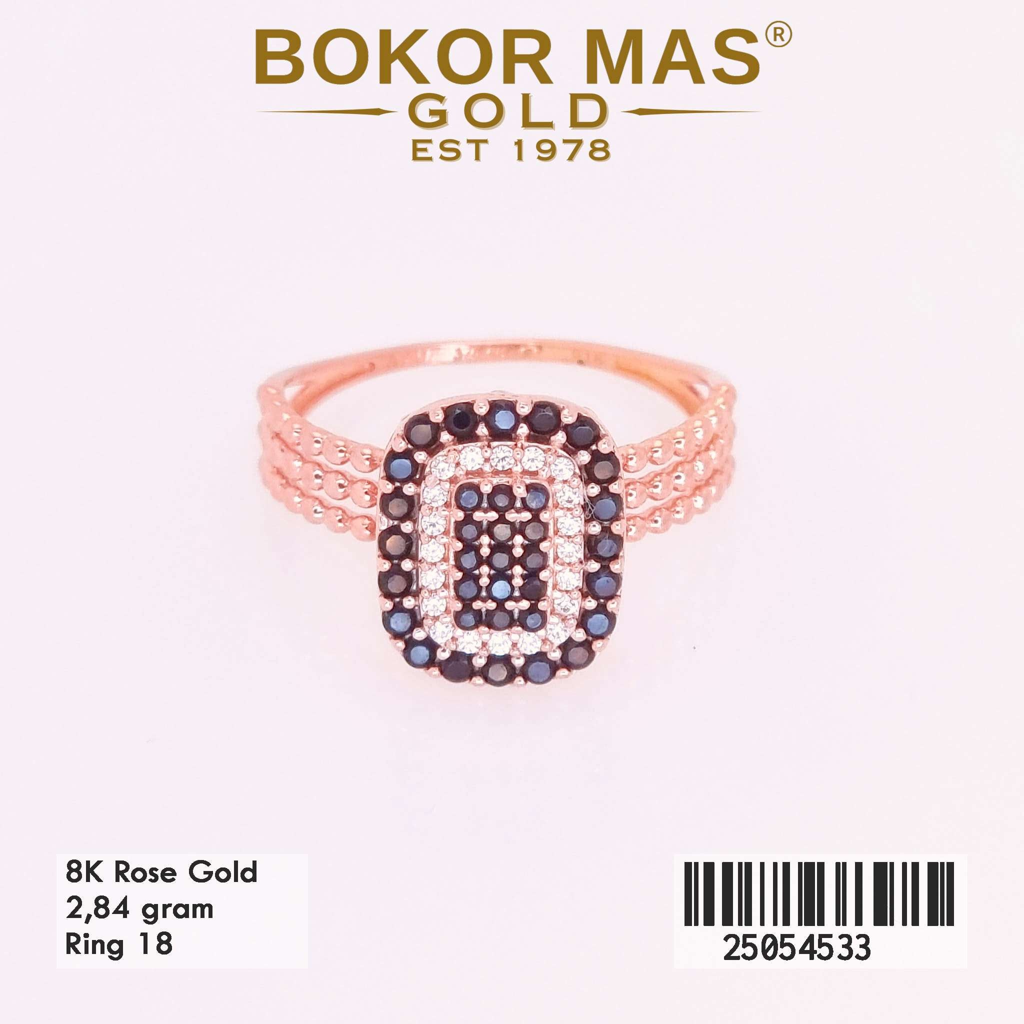 Cincin Emas Variasi Permata Hitam - 25054533 - 8K