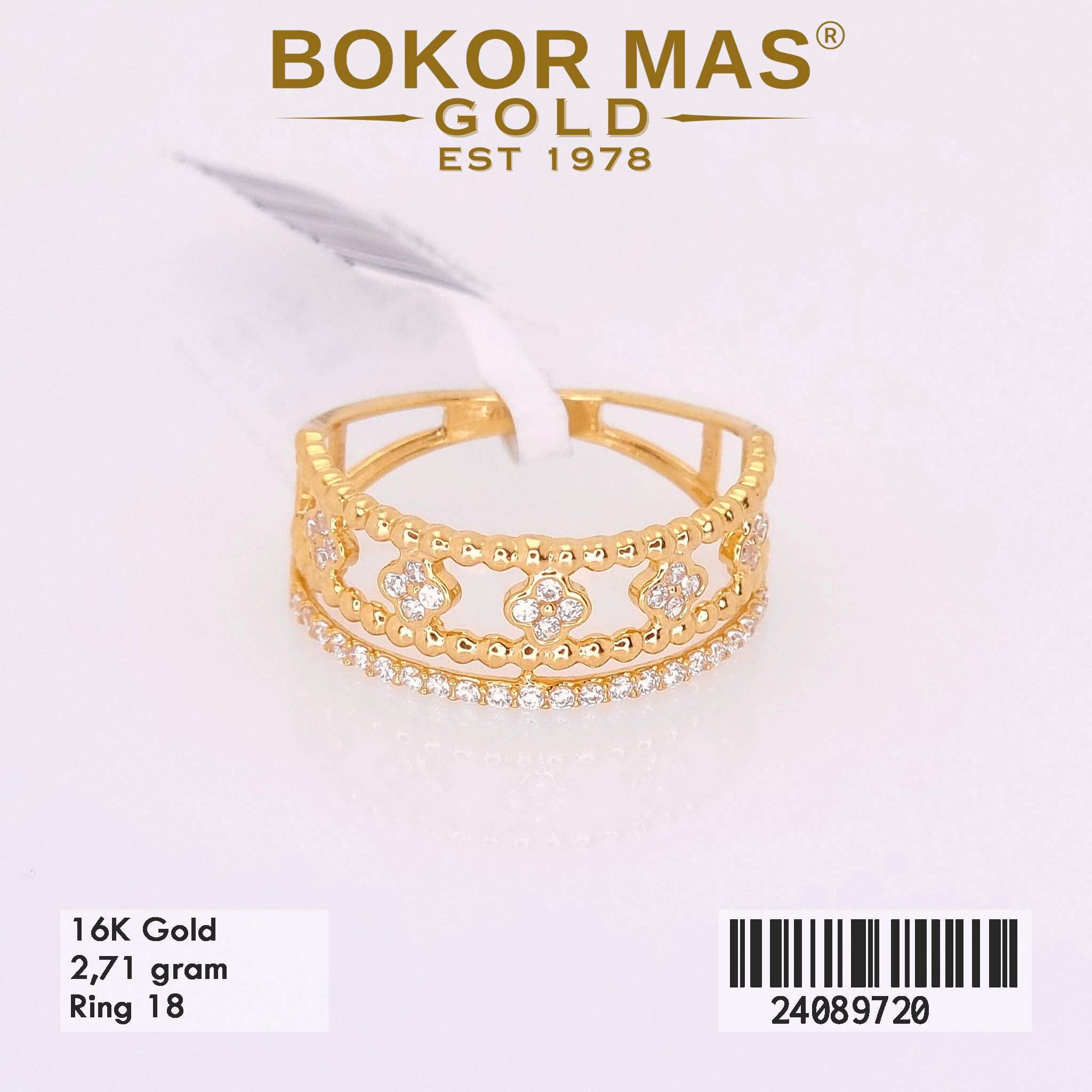 Cincin Variasi Bunga Permata - 24089720 - 16K