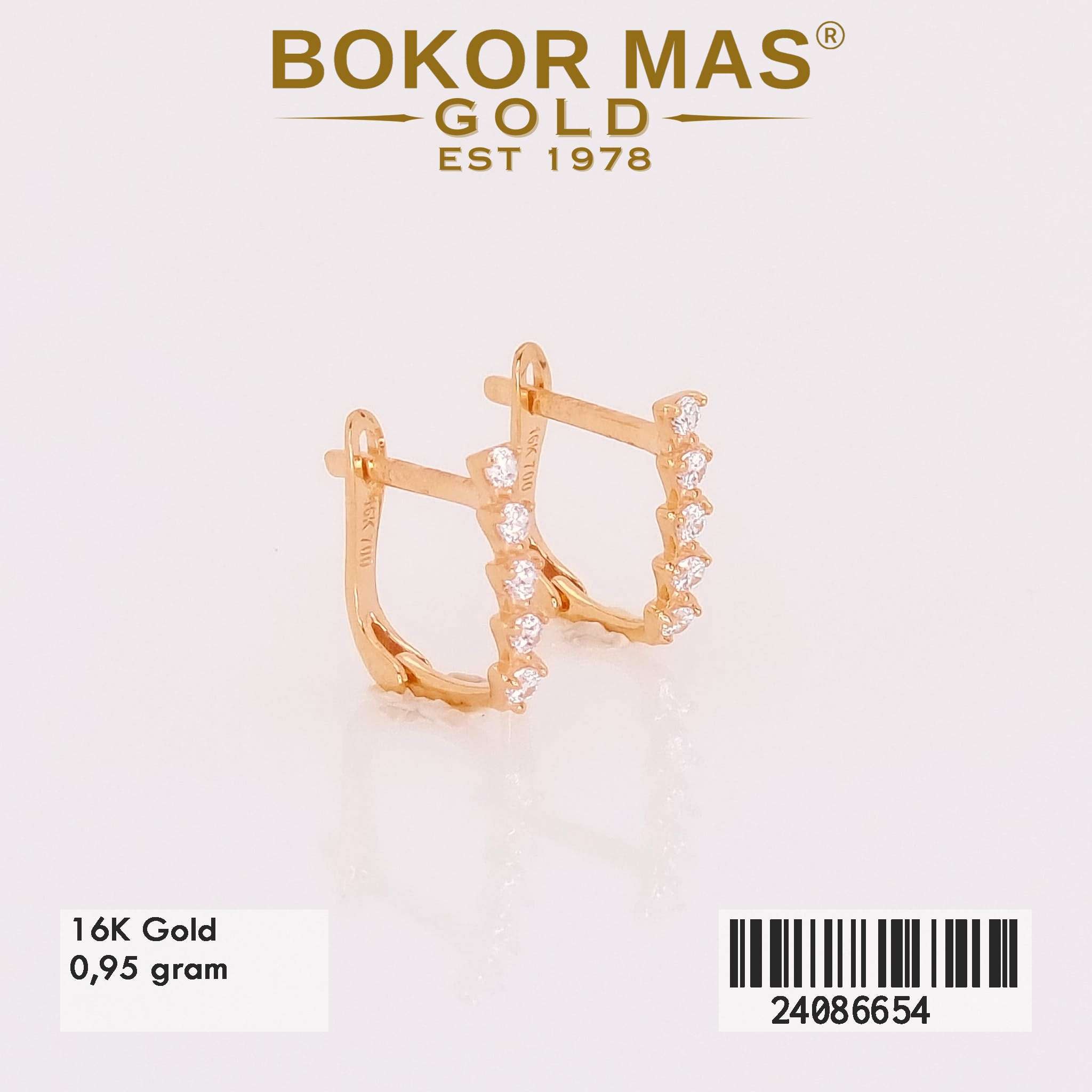 Anting Klip Variasi Permata Putih  - 24086654 - 16K