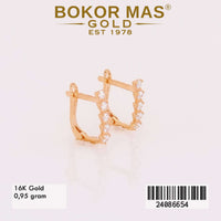 Anting  Emas Klip Variasi Permata Putih  - 24086654 - 16K