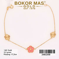 Gelang  Emas Rantai Siem Variasi Bunga - 24052960 - 16K