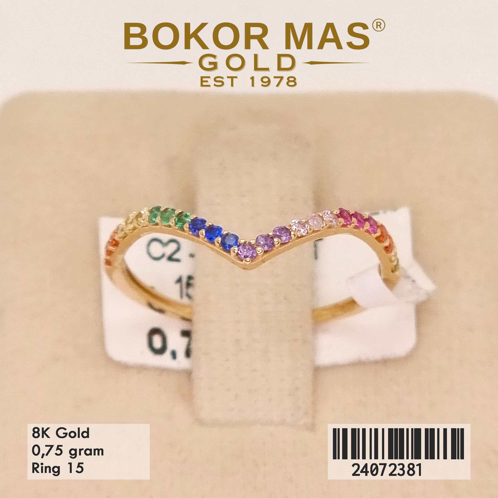 Cincin Variasi Aurel Permata Rainbow - 24072381 - 8K