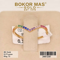 Cincin Emas Variasi Aurel Permata Rainbow - 24072381 - 8K