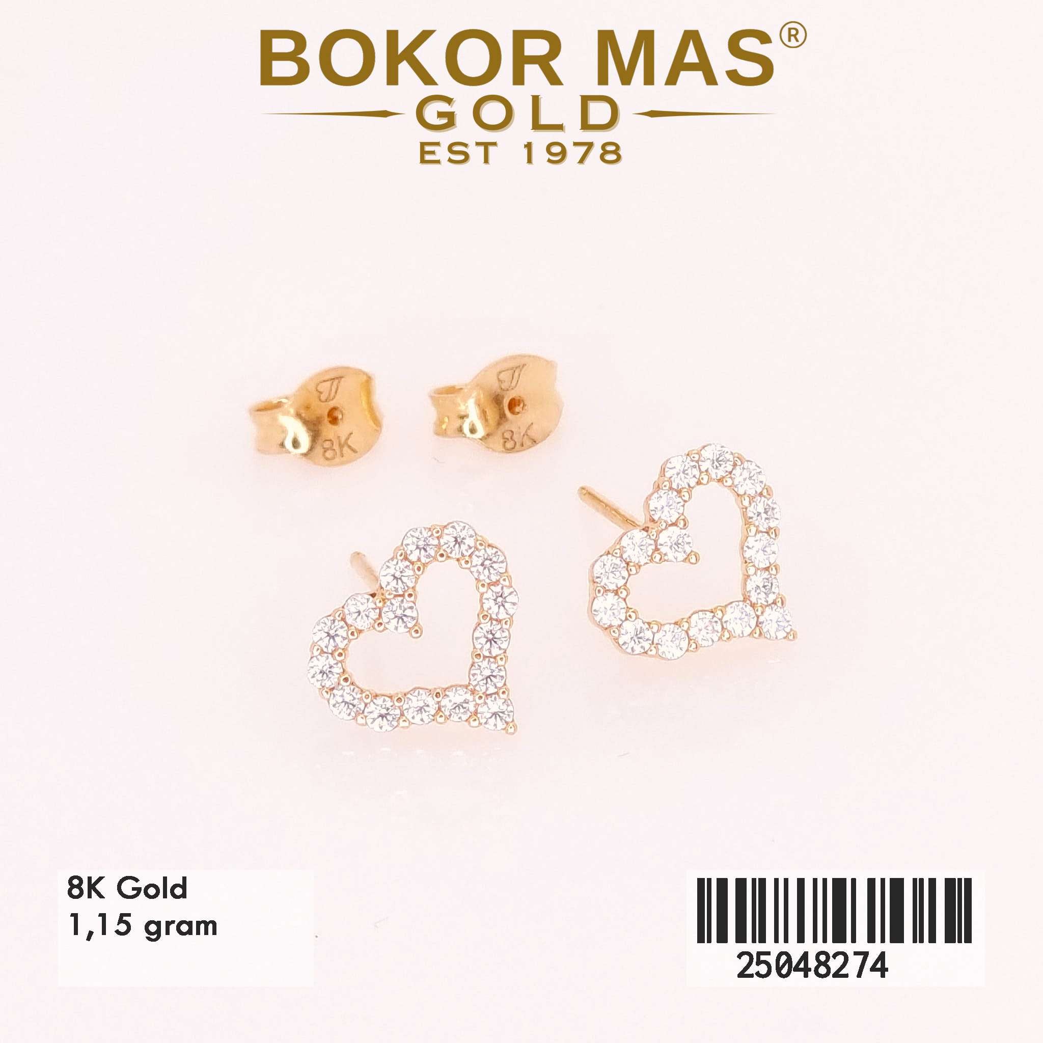 Anting Tusuk Variasi Hati Permata - 25048274 - 8K