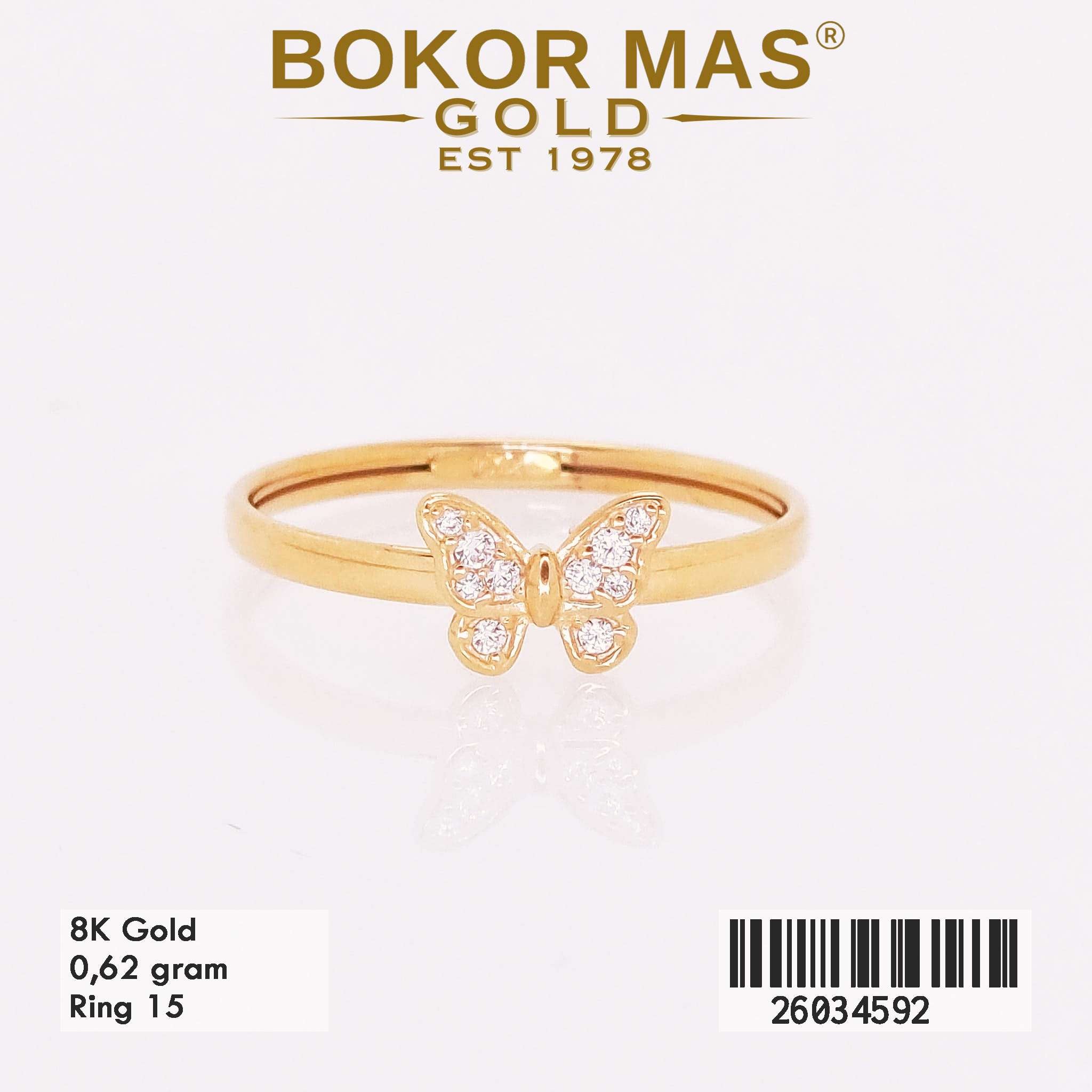  Cincin Variasi Permata Kupu - 26034592 - 8K