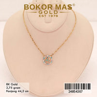 Kalung Emas Siyem Variasi Bunga Permata - 24054367 - 8K