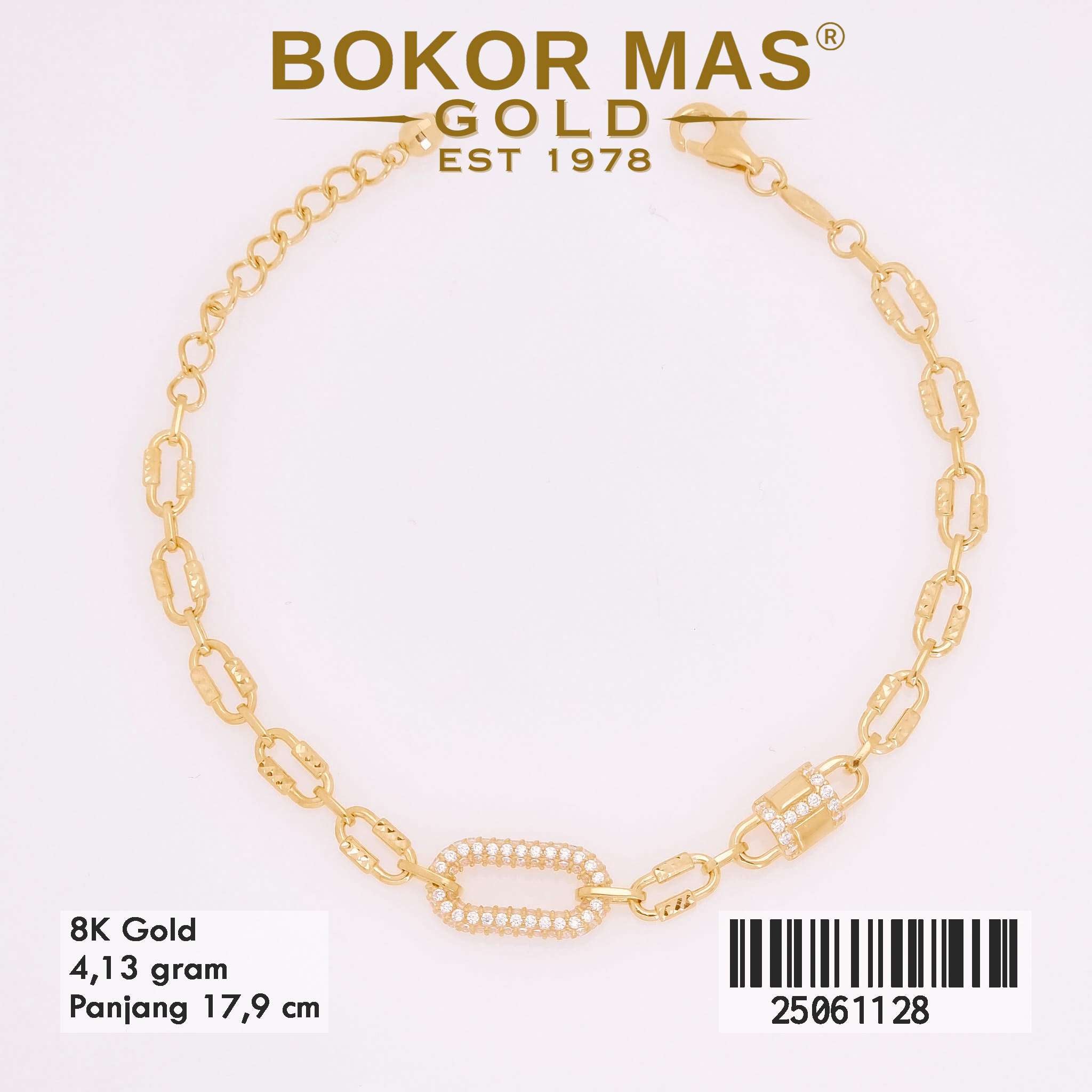 Gelang Emas Rantai Variasi Permata - 25061128 - 8K