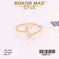 Cincin Emas  Variasi Bunga Permata - 24089732 - 16K