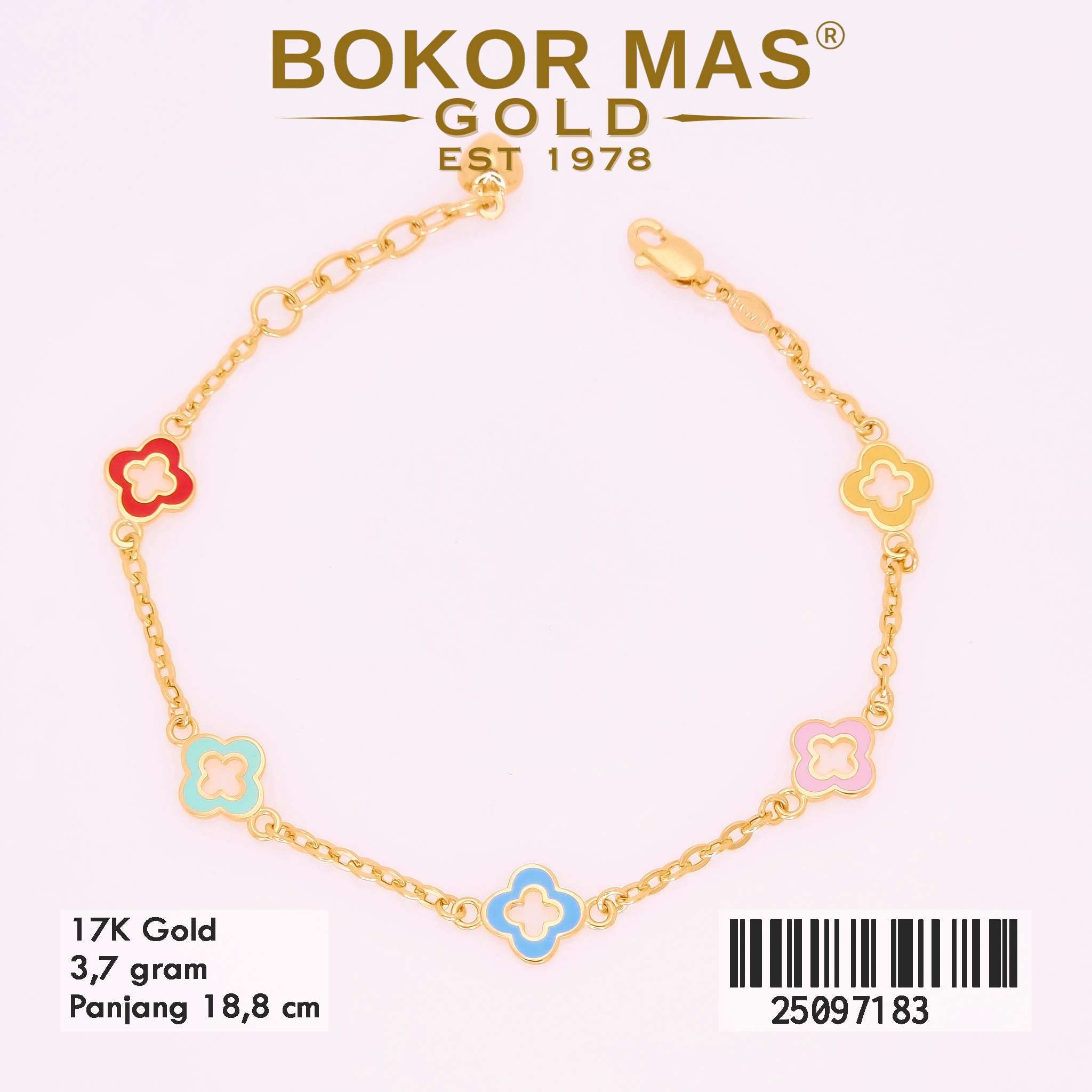 Foto Gelang Emas Asli Gelang  Variasi Bung 17K - Perhiasan Asli Bokormas Gold