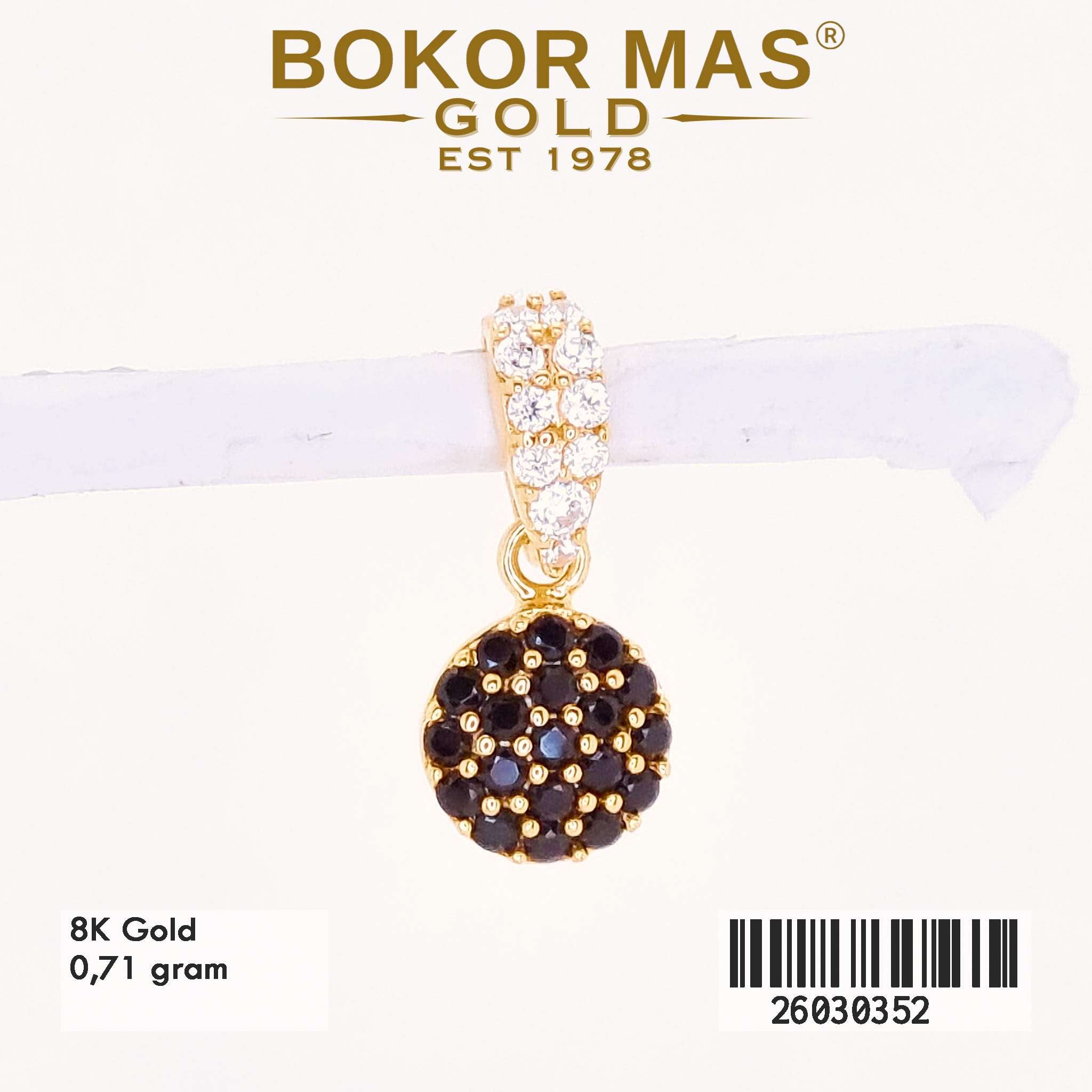  Liontin Variasi Permata Hitam - 26030352 - 8K