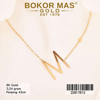 Kalung Emas Huruf M Variasi Tanpa Permata - 22017812 - 8K