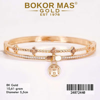 Gelang Emas Kaku Variasi Mainan Permata - 24072440 - 8K