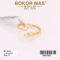 Cincin Emas Variasi Permata Kotak - 24075455 - 8K