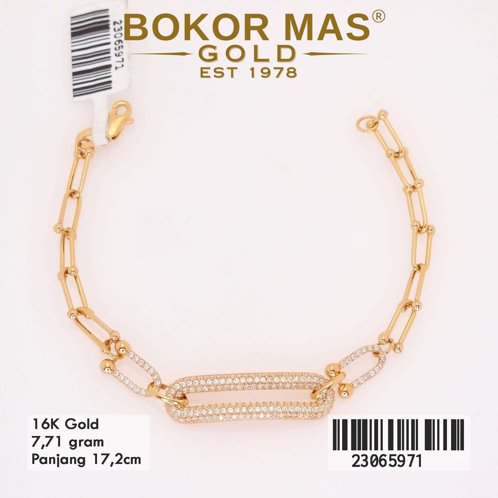Gelang Rantai Variasi Permata Putih - 23065971 - 16K