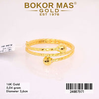 Gelang  Emas Kaku Anak Variasi Tanpa Permata - 24087971 - 16K
