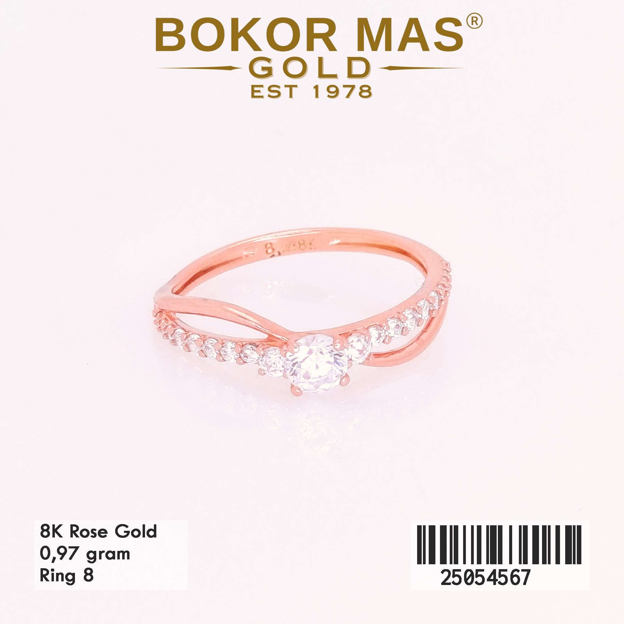Cincin Emas Variasi Permata Gelombang - 25054567 - 8K