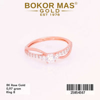 Cincin Emas Variasi Permata Gelombang - 25054567 - 8K
