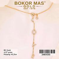 Kalung Emas Huruf Juntai Variasi Permata - 24054365 - 8K