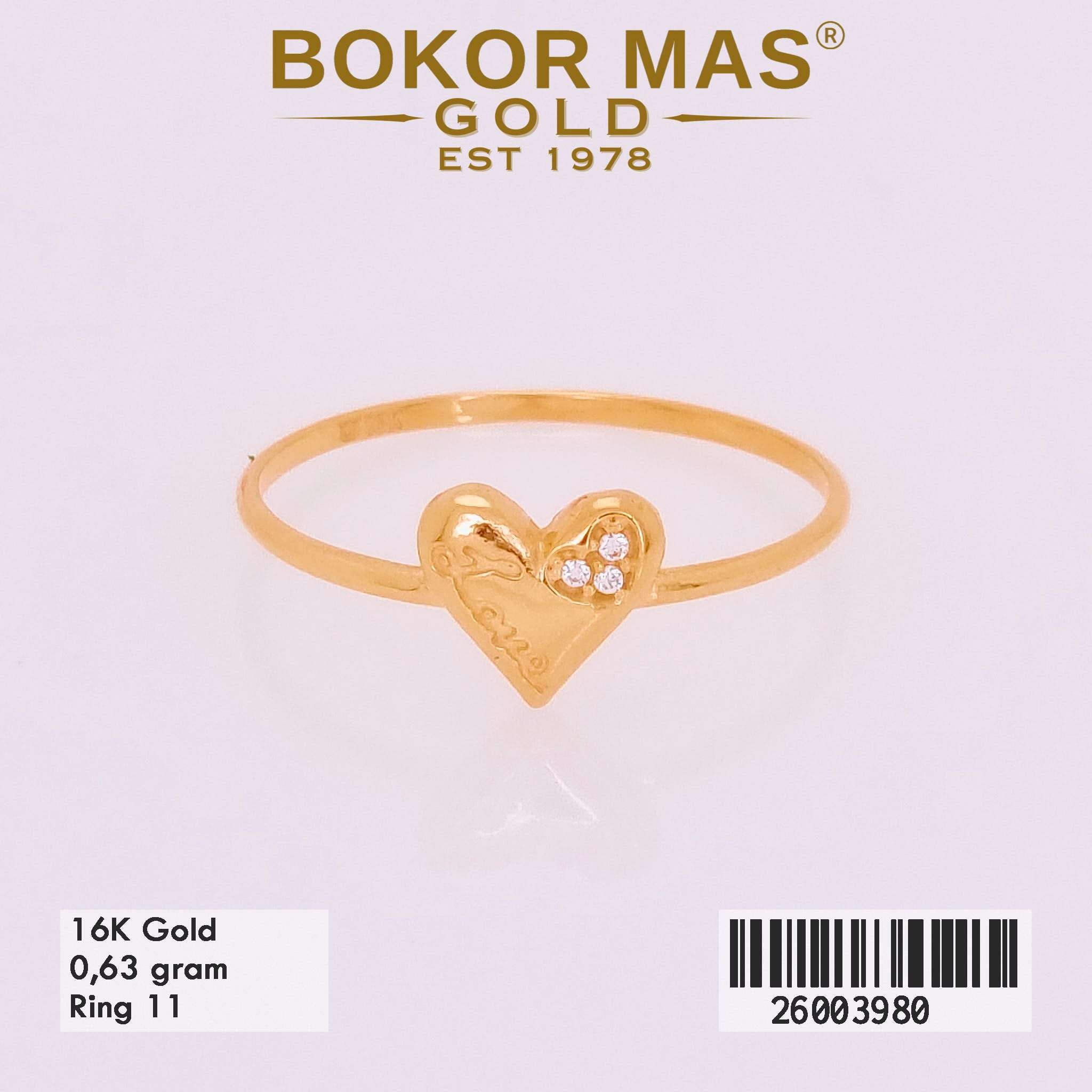 Foto Cincin Emas Asli Cincin Variasi Hati  - Perhiasan Asli Bokormas Gold