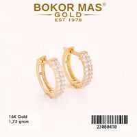 Anting Emas  Klip Variasi Permata - 23080410 - 16K