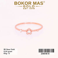 Cincin Emas Variasi Bunga Permata - 25054618 - 8K