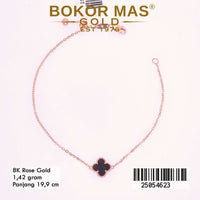 Gelang Emas Rantai Siem Variasi Clover - 25054623 - 8K