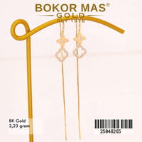 Anting Emas Juntai Selundupan Variasi Bunga - 25048265 - 8K